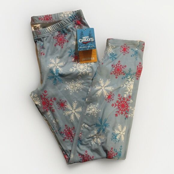 NEW Hot Chillys Youth XL Original Blue SNOWFLAKE Bottoms Performance Base Layer - Picture 1 of 6